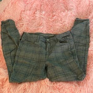 American Eagle Grey Plaid High Rise Jeggings